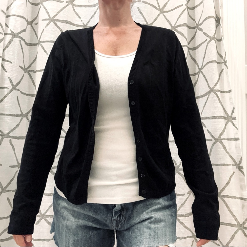 Woman’s Small Black Button Sweater